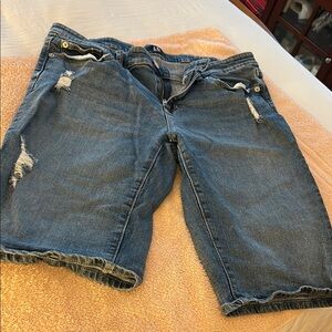 Distressed Denim Shorts
